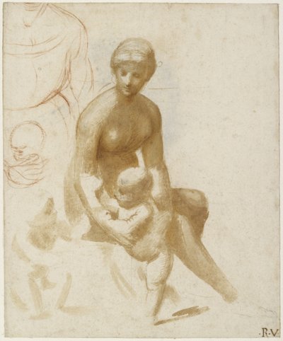 Studies for a Virgin and Child with the Infant St John by Raffaello Sanzio Raphael